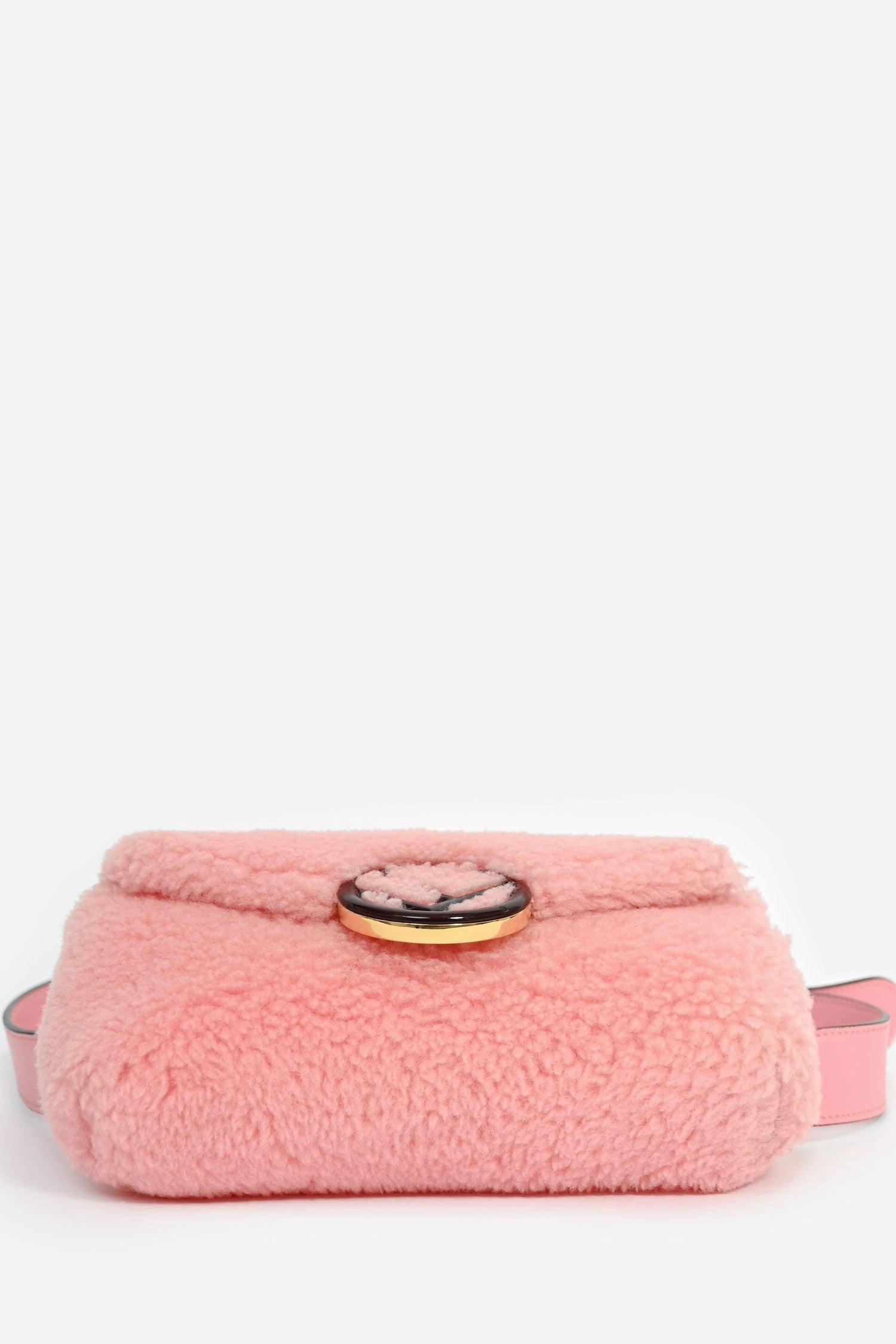 Fendi Pink Shearling/Leather "F" Belt Bag