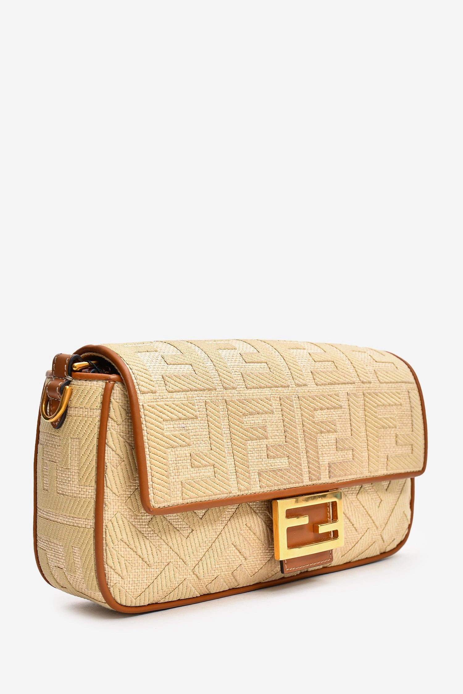 Fendi Tan Canvas/Leather FF Embossed Shoulder Bag with Strap