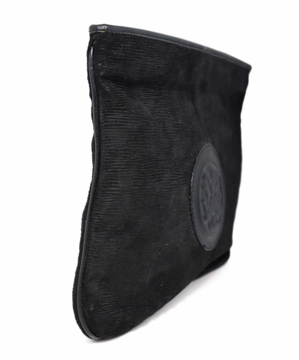 Fendi Vintage Black Suede Clutch