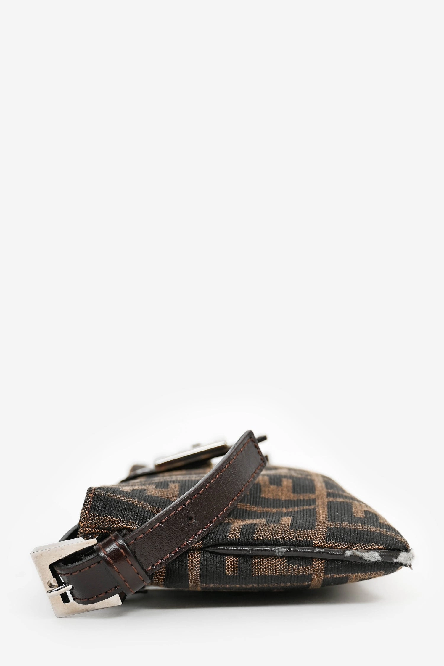Fendi Vintage Dark Brown Monogram Slim Belt Bag (As Is)