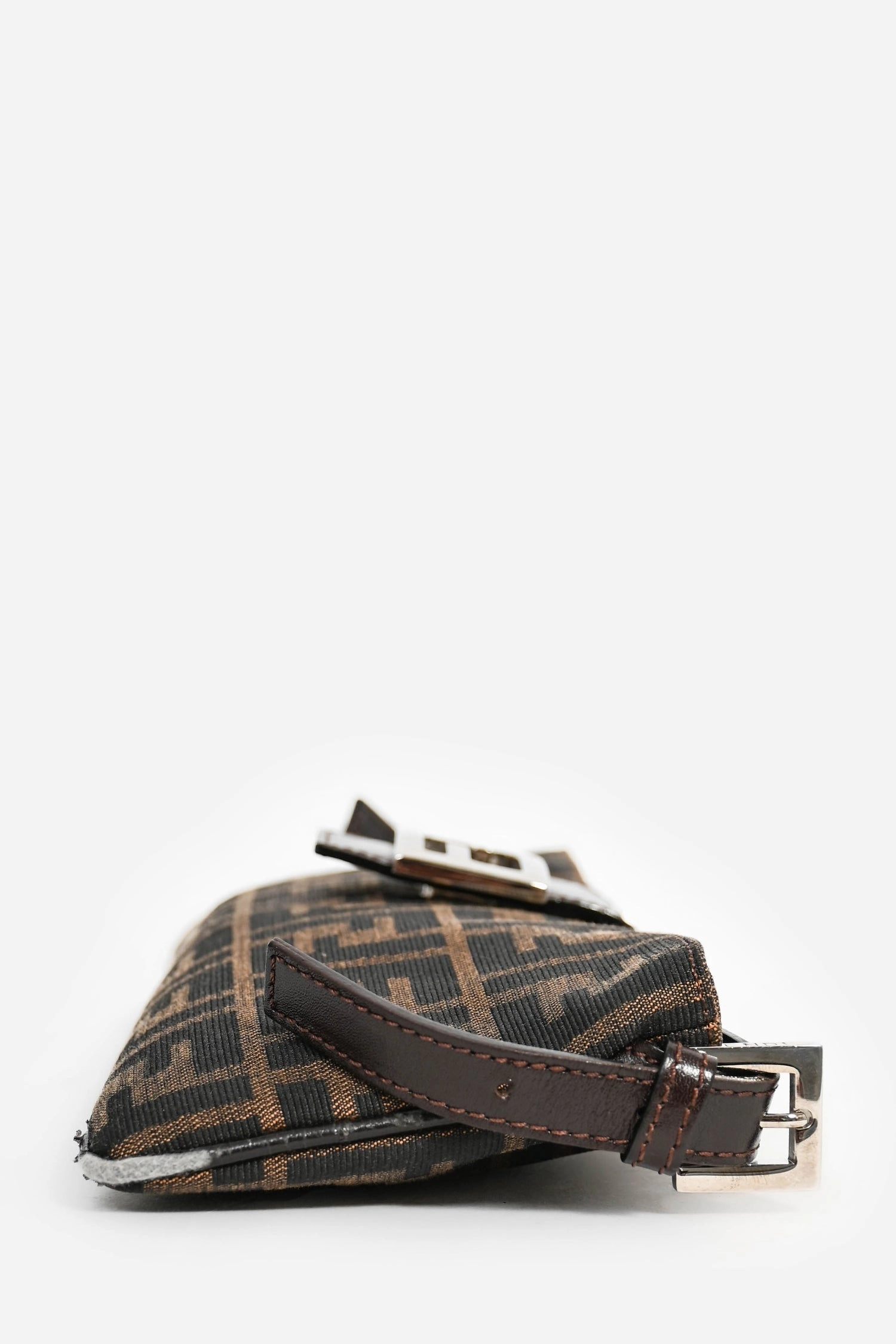 Fendi Vintage Dark Brown Monogram Slim Belt Bag (As Is)