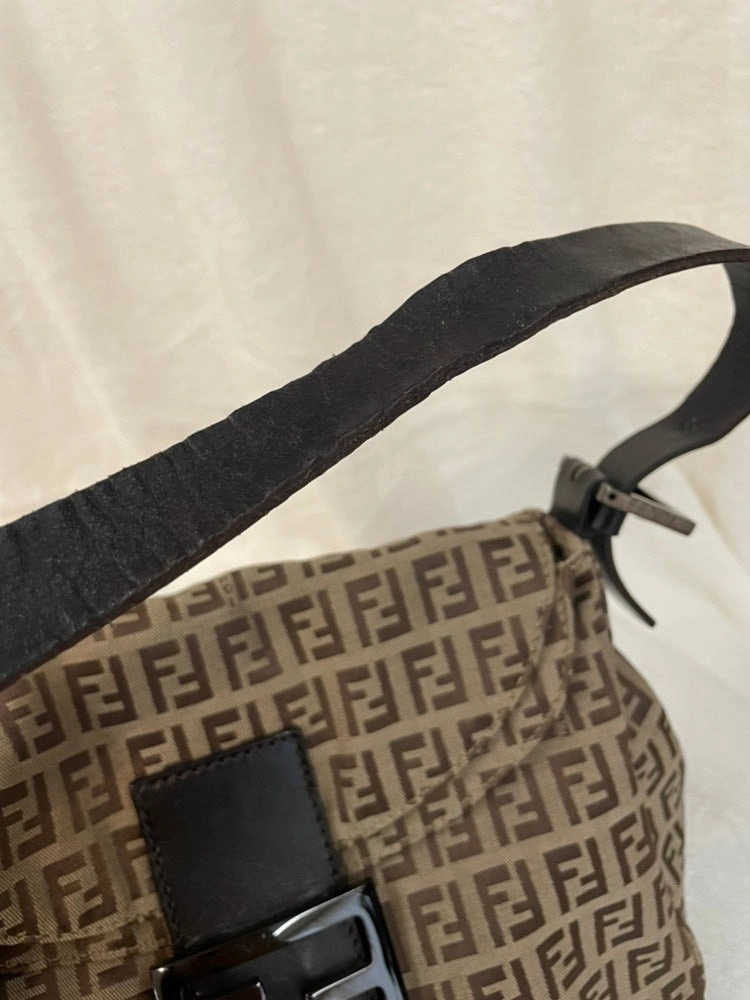 Fendi Vintage Zucca Canvas Brown Shoulder Bag