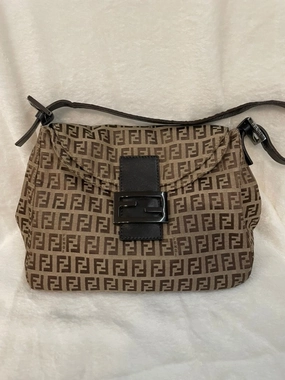 Fendi Vintage Zucca Canvas Brown Shoulder Bag