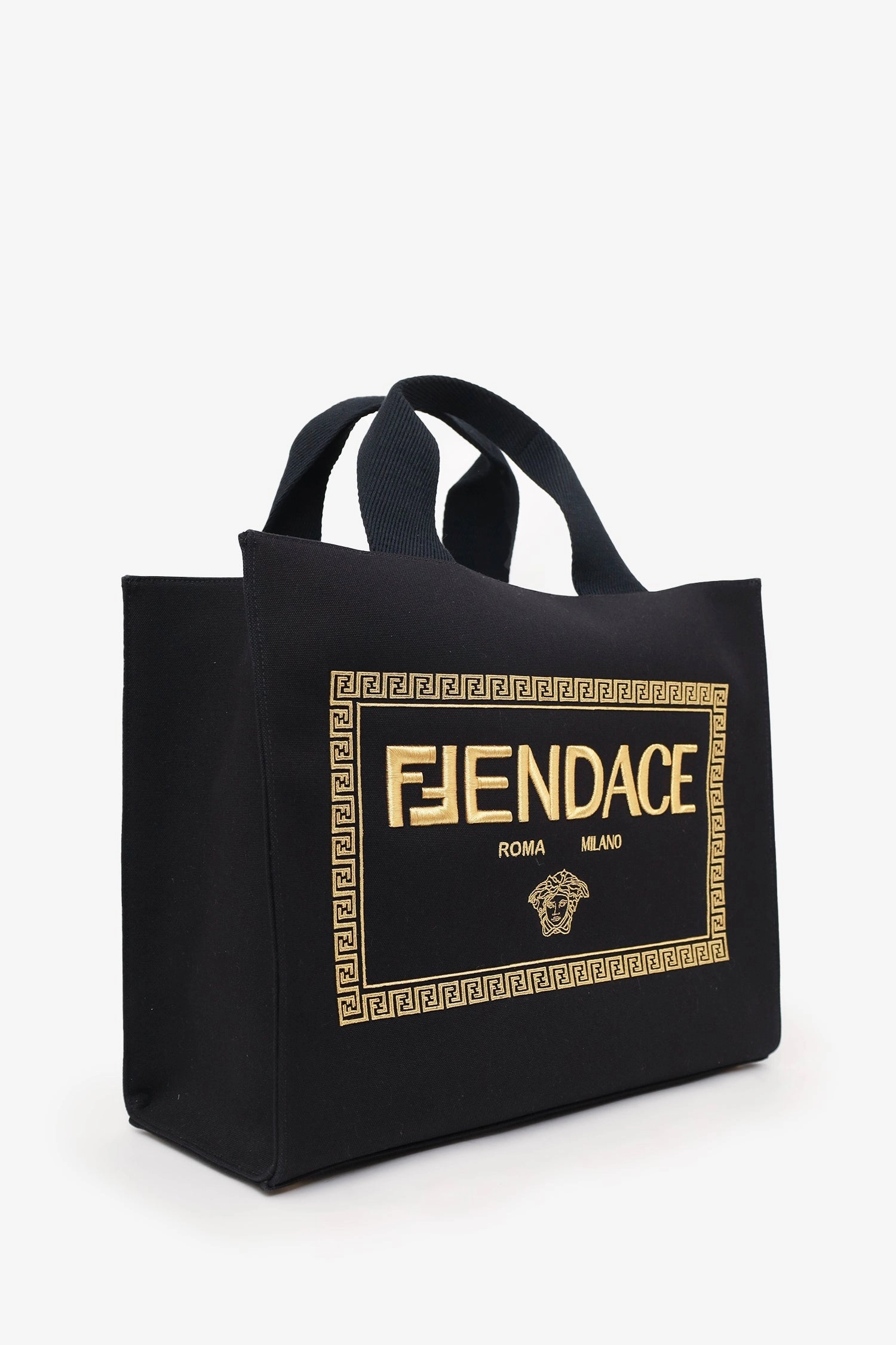 Fendi x Versace Black/Gold Fendace Shopping Tote