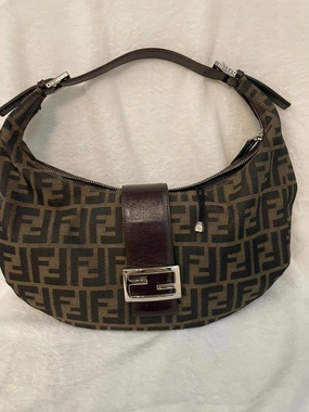 Fendi Zucca Pattern Brown Shoulder Bag