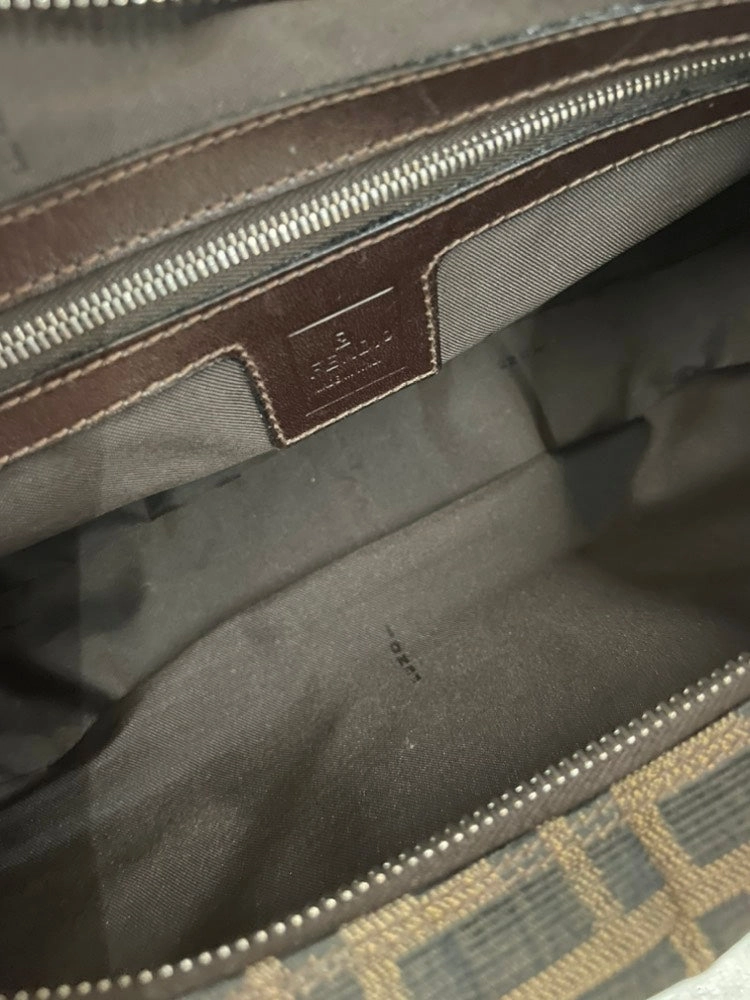 Fendi Zucca Pattern Brown Shoulder Bag
