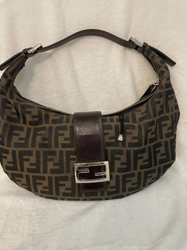 Fendi Zucca Pattern Brown Shoulder Bag