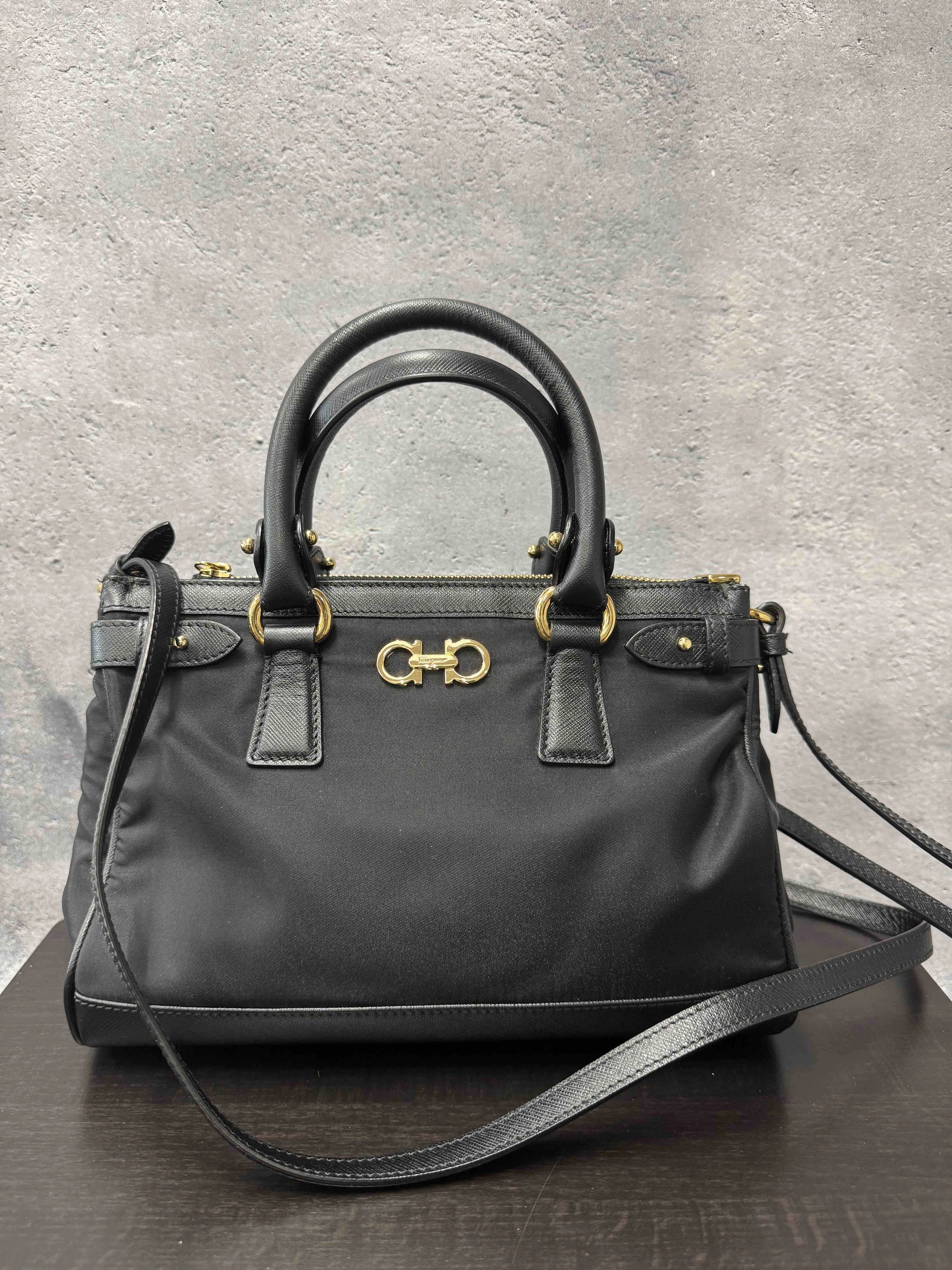 Ferragamo 2way Sofia Bag JZ09659400 Black Leather Crossbody