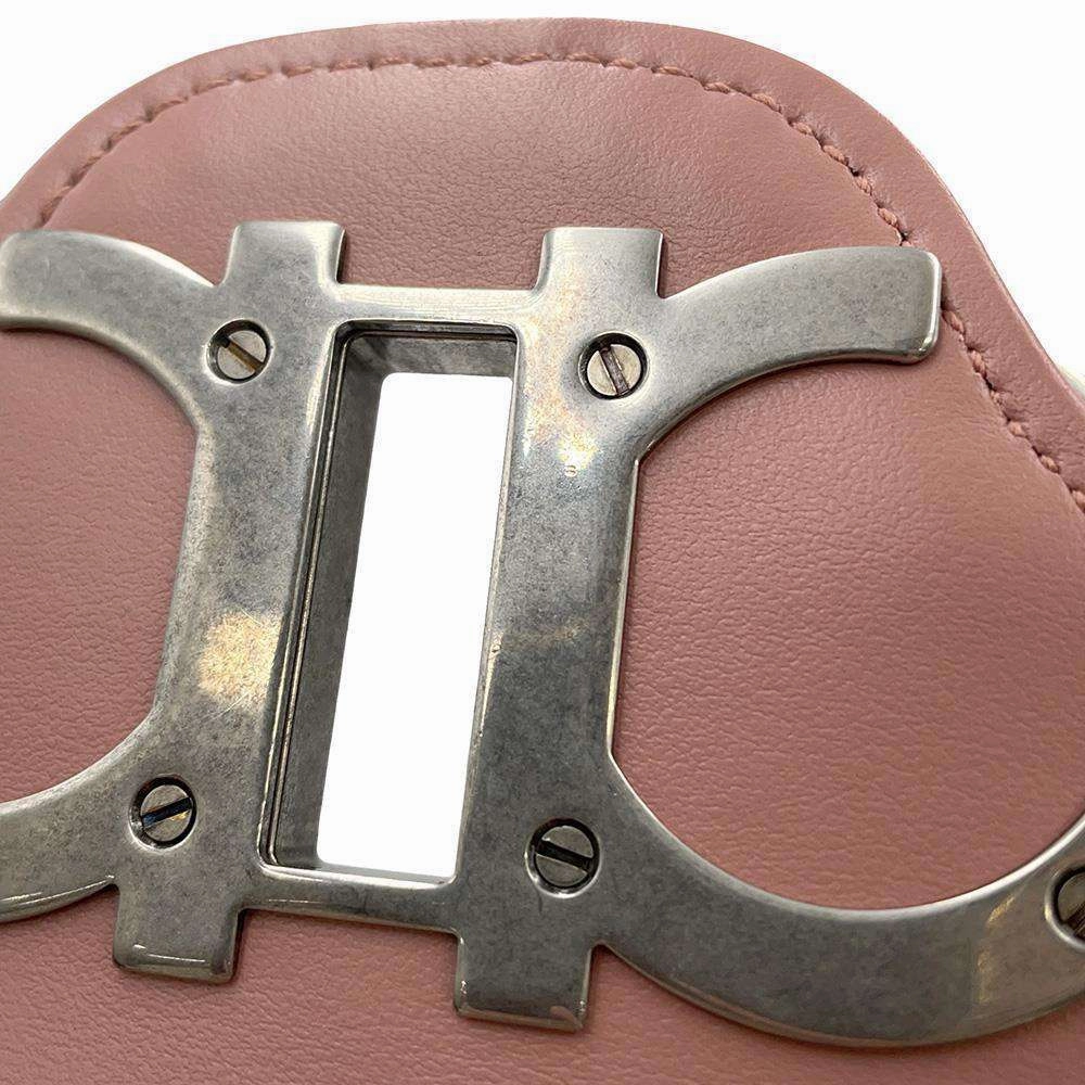 Ferragamo Gancini Motif Flap ChainShoulder Bag Pink21H168 Leather