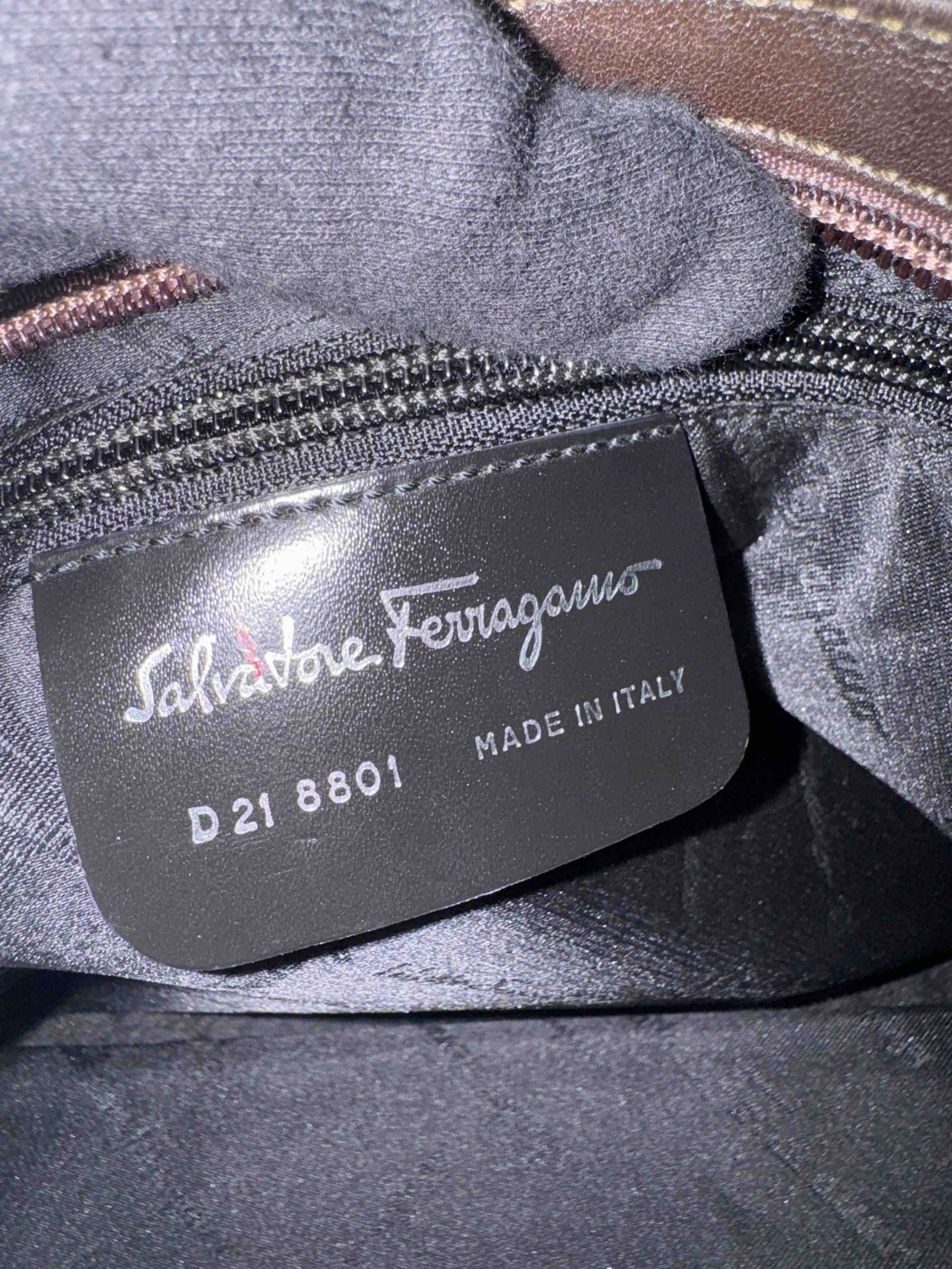 Ferragamo Nylon Shoulder Bag RE67715900 in Dark Brown