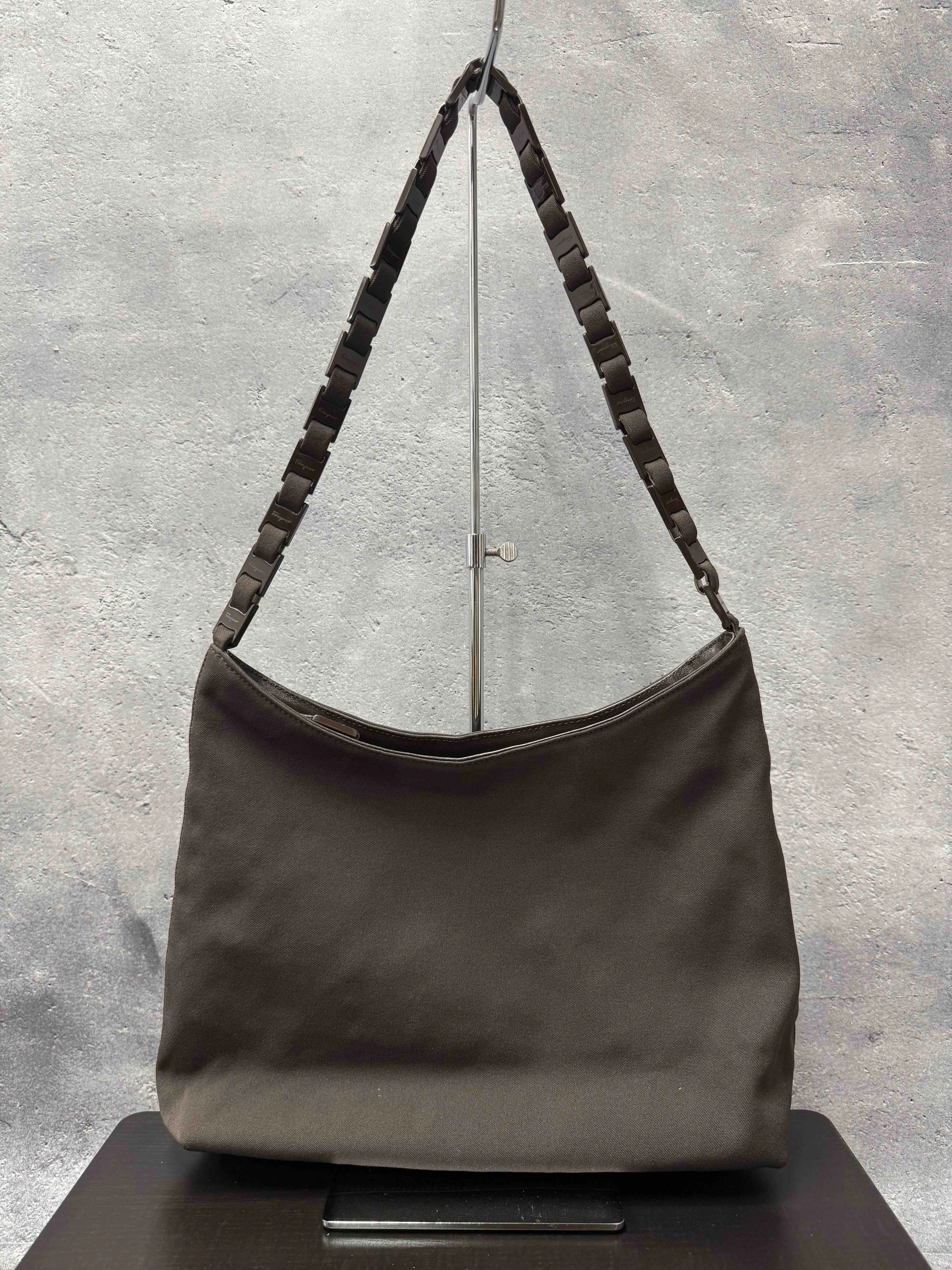 Ferragamo Nylon Shoulder Bag RE67715900 in Dark Brown