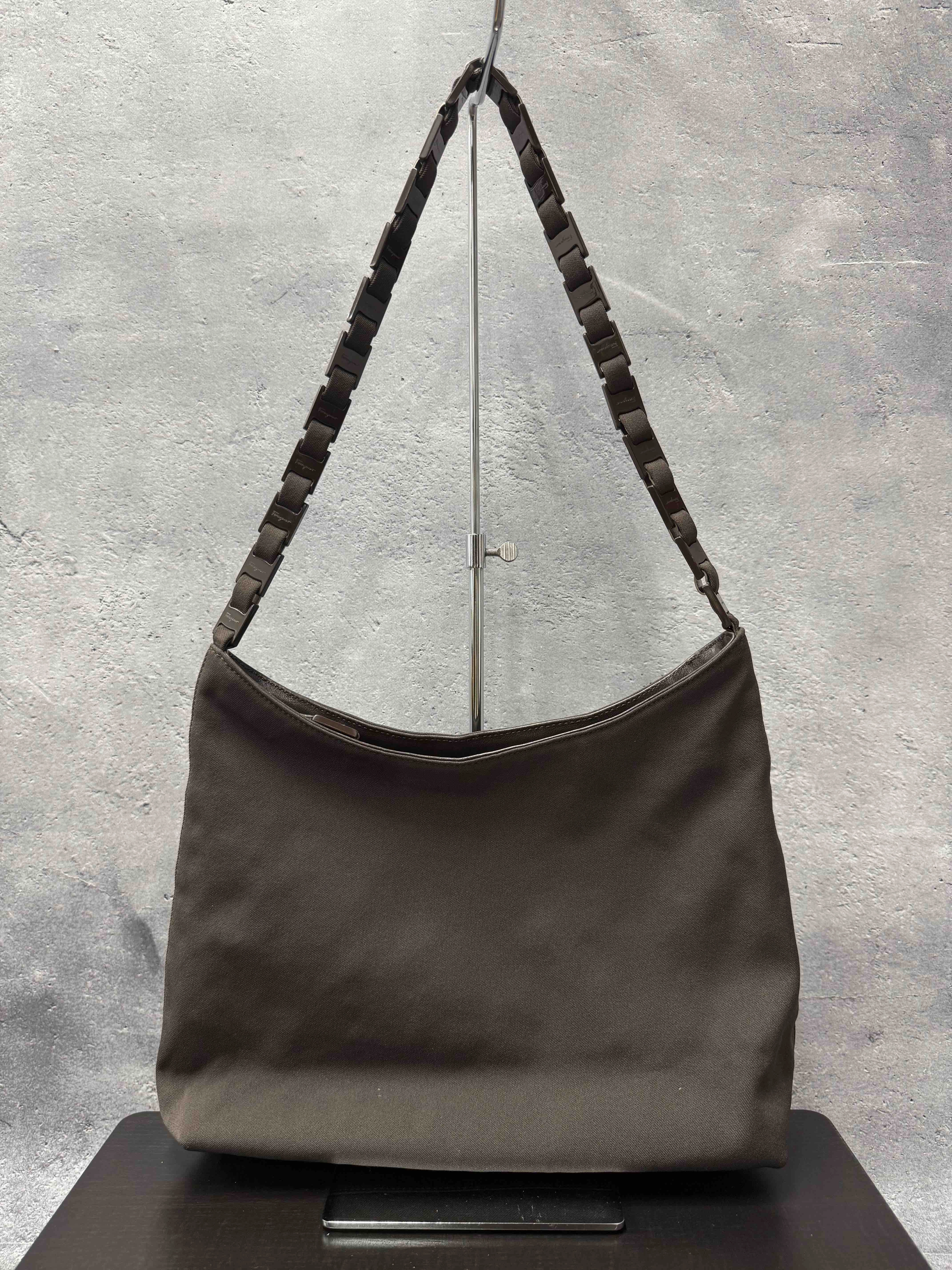 Ferragamo Nylon Shoulder Bag RE67715900 in Dark Brown
