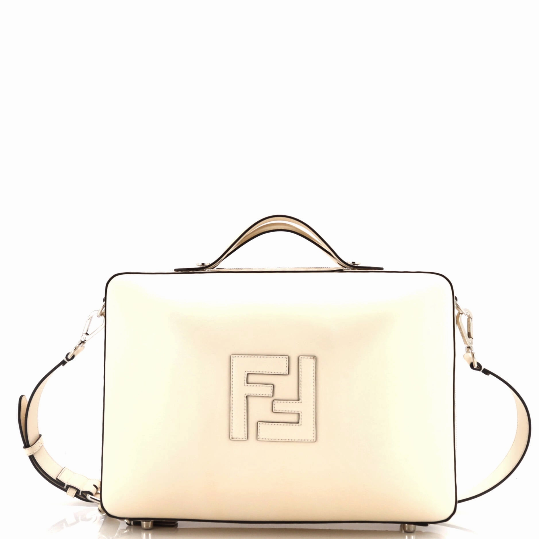FF Logo Suitcase Crossbody Bag Leather Medium