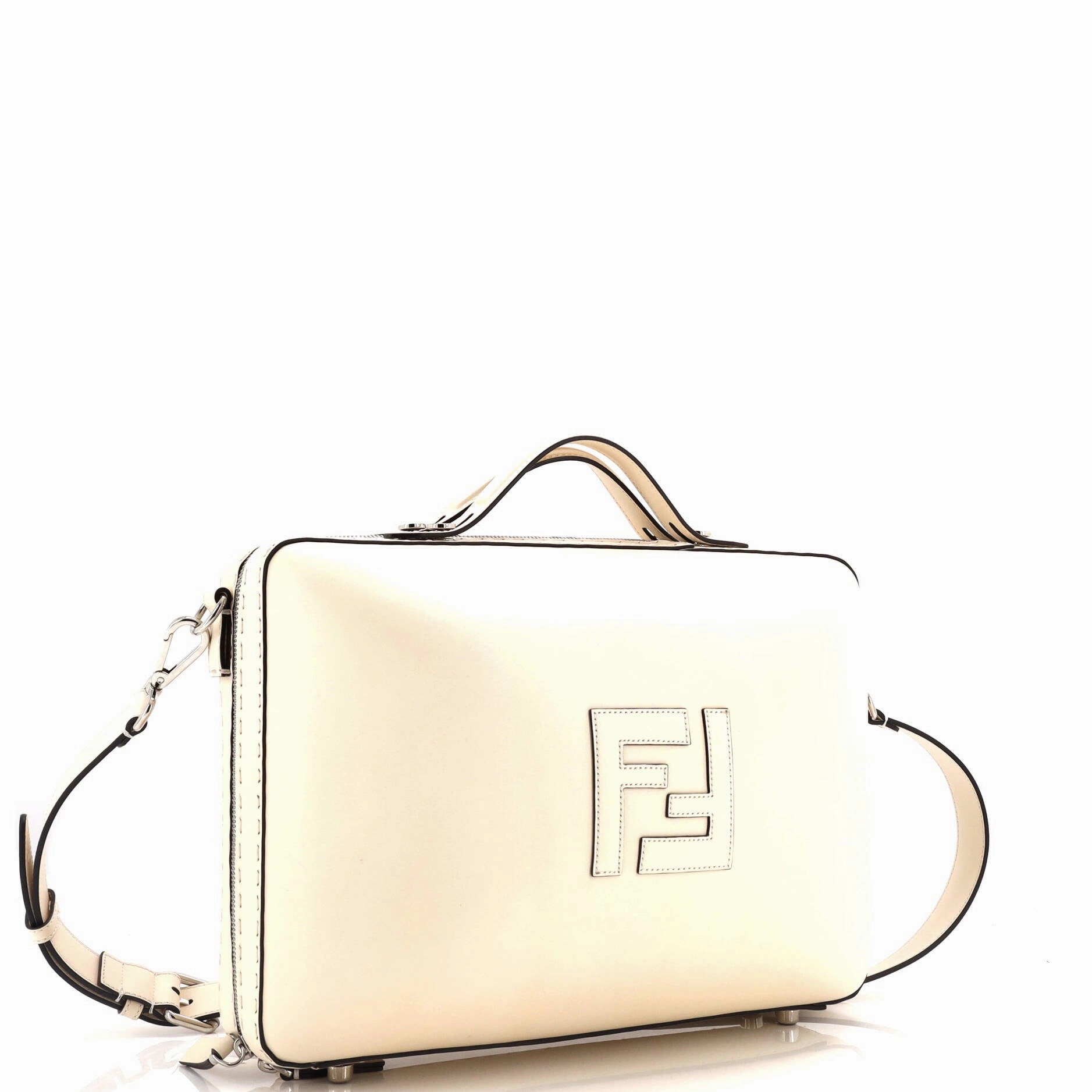 FF Logo Suitcase Crossbody Bag Leather Medium