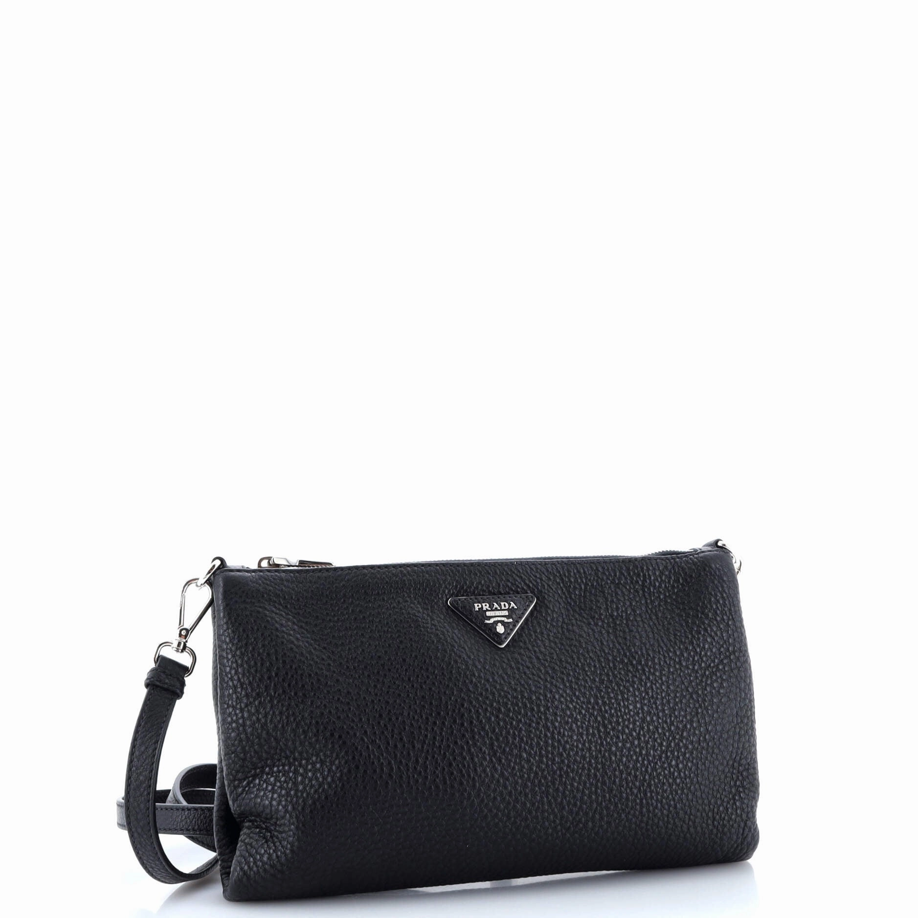 Flat Zip Crossbody Bag Vitello Daino Mini