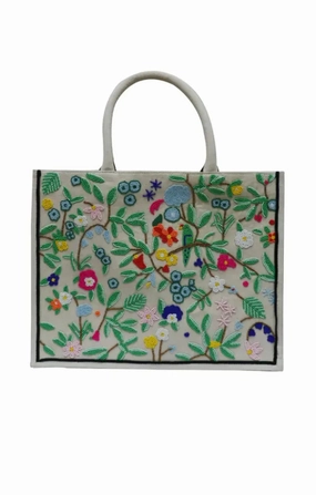 French Botanicals Beaded Tote