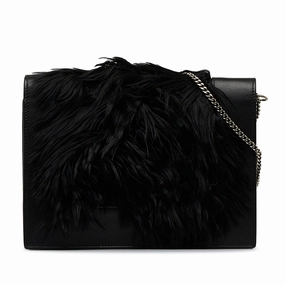 Fur-Trim Frame Crossbody Bag