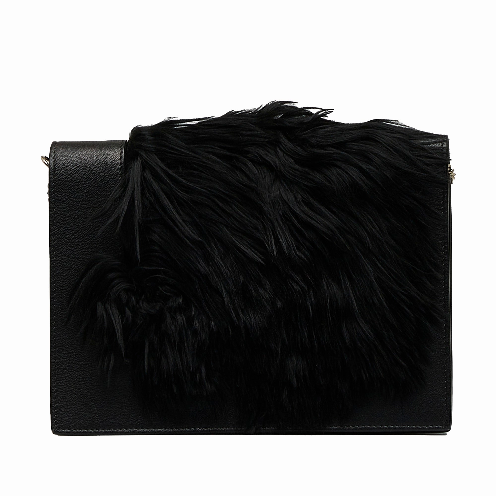 Fur-Trim Frame Crossbody Bag