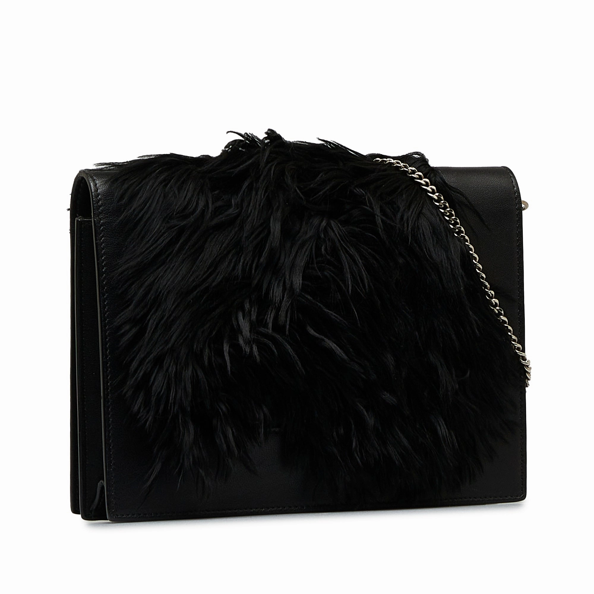Fur-Trim Frame Crossbody Bag