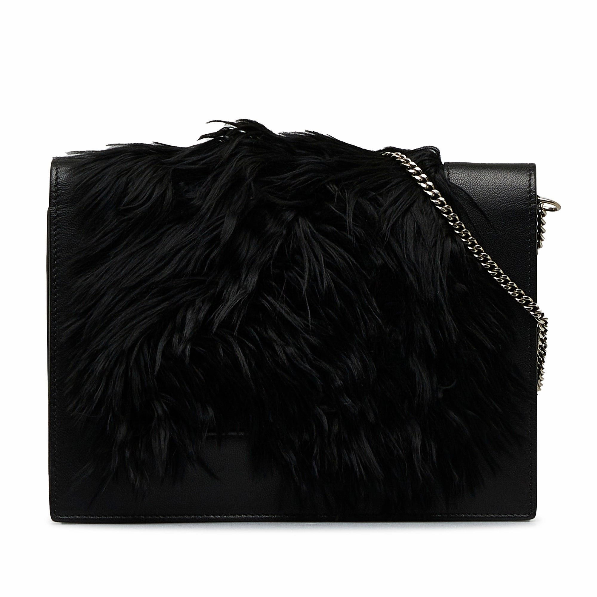 Fur-Trim Frame Crossbody Bag