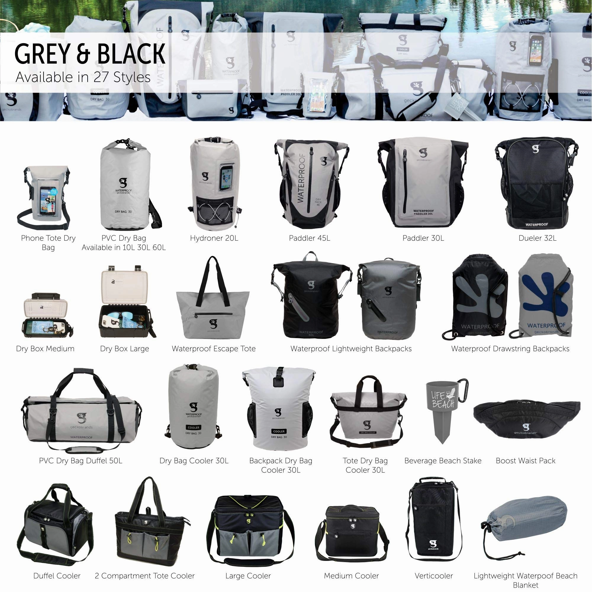 Geckobrands Dueler 32L Waterproof Backpack