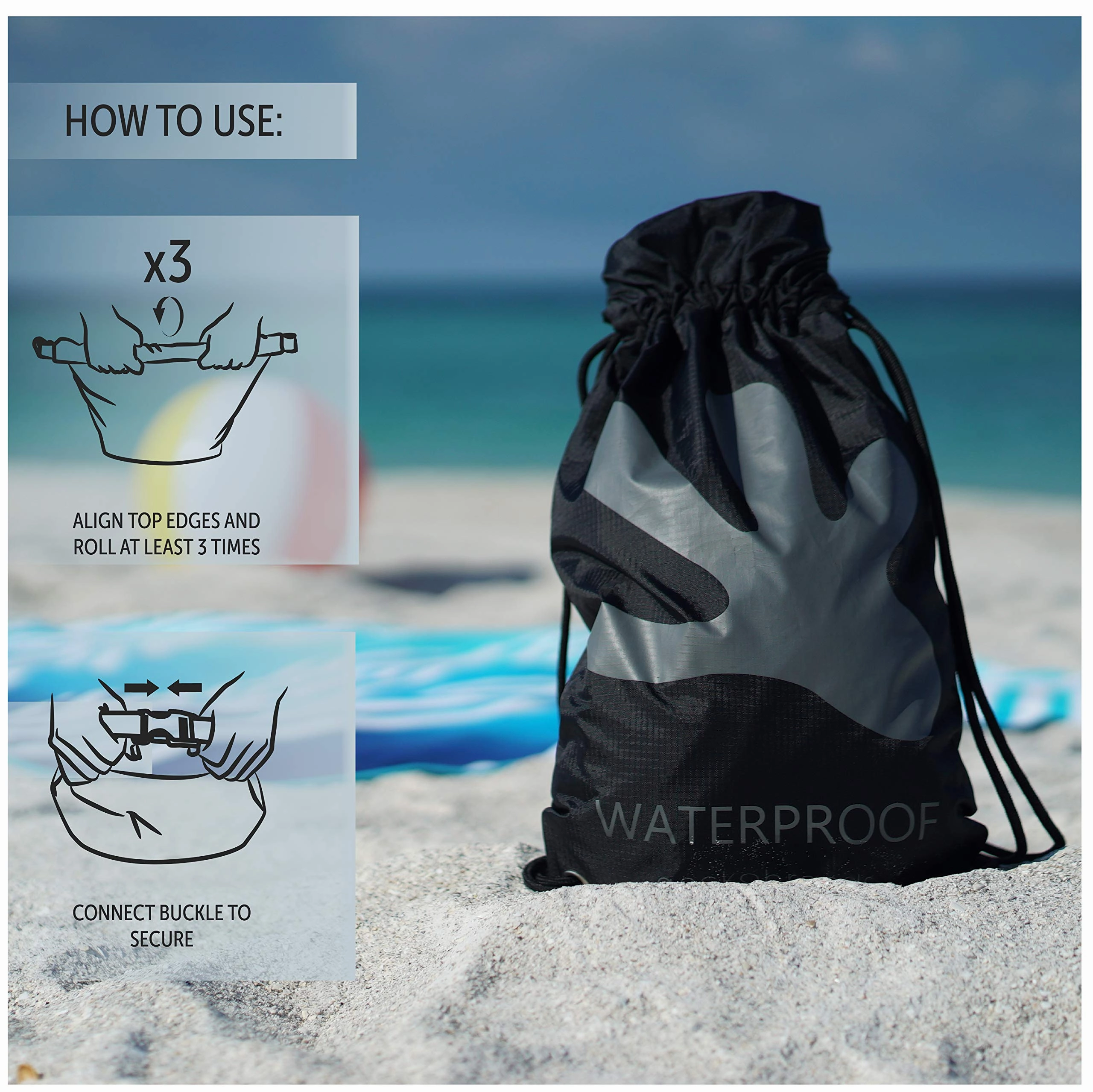 Geckobrands Embark Waterproof Drawstring Backpack