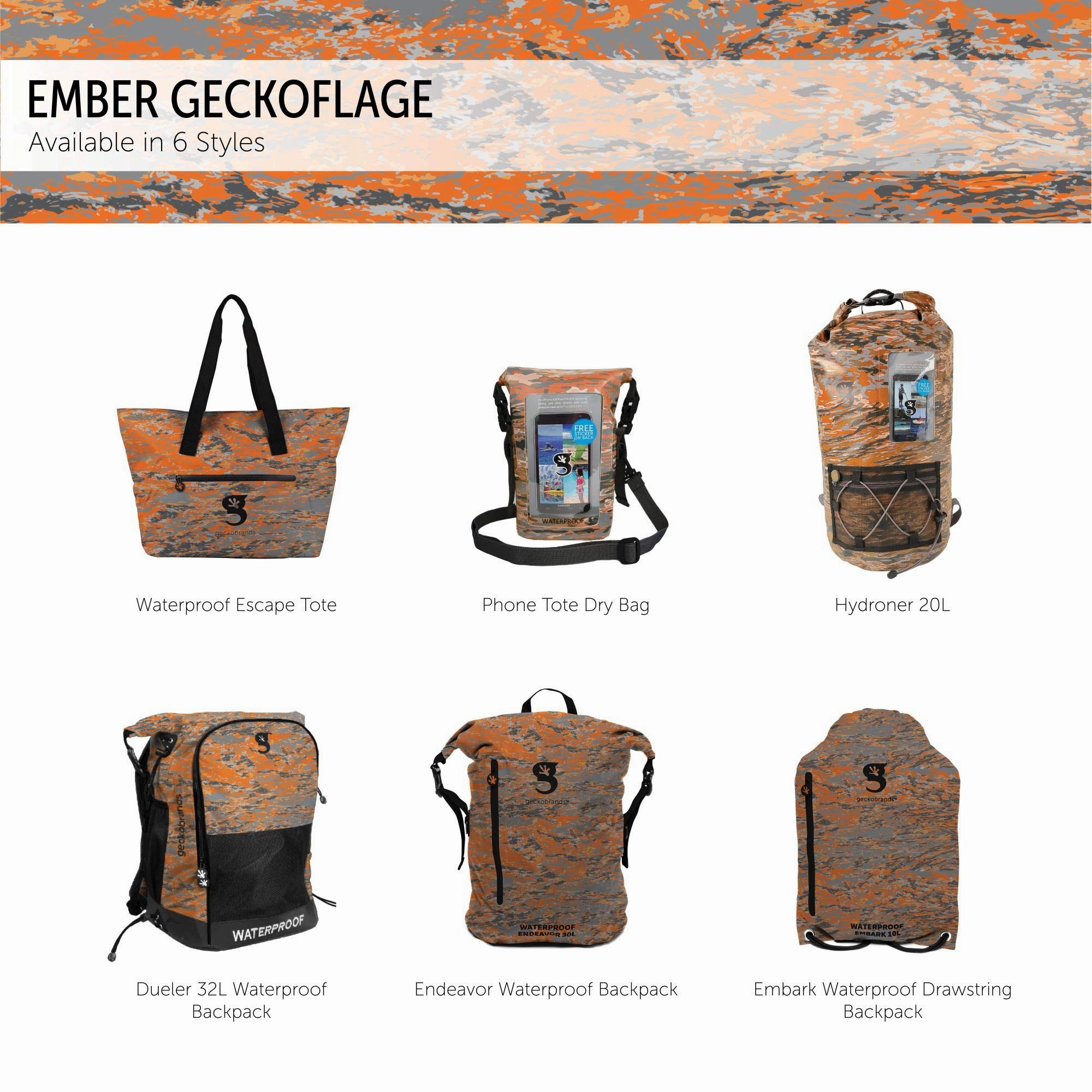 Geckobrands Embark Waterproof Drawstring Backpack