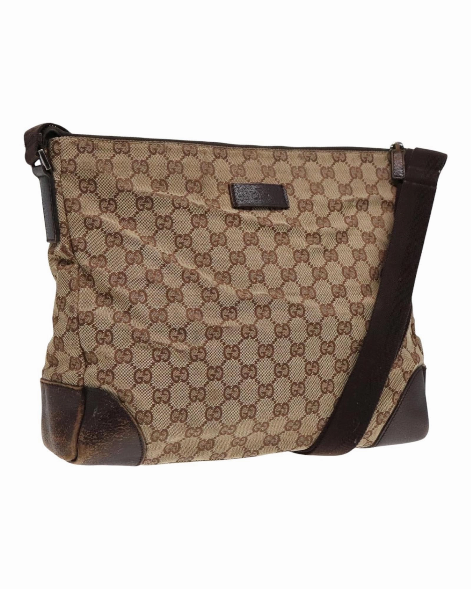 GG Canvas Shoulder Bag with Leather Trim