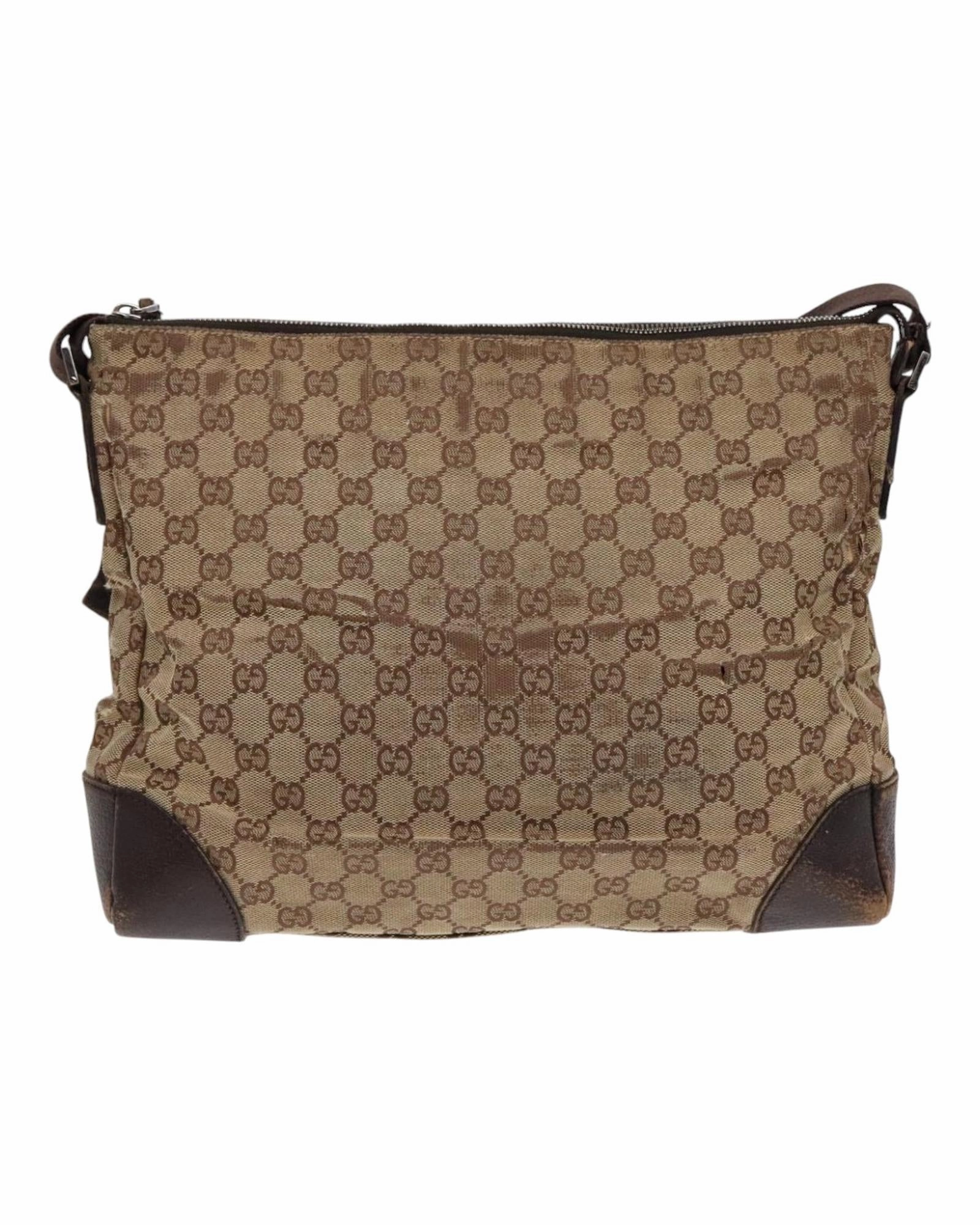 GG Canvas Shoulder Bag with Leather Trim