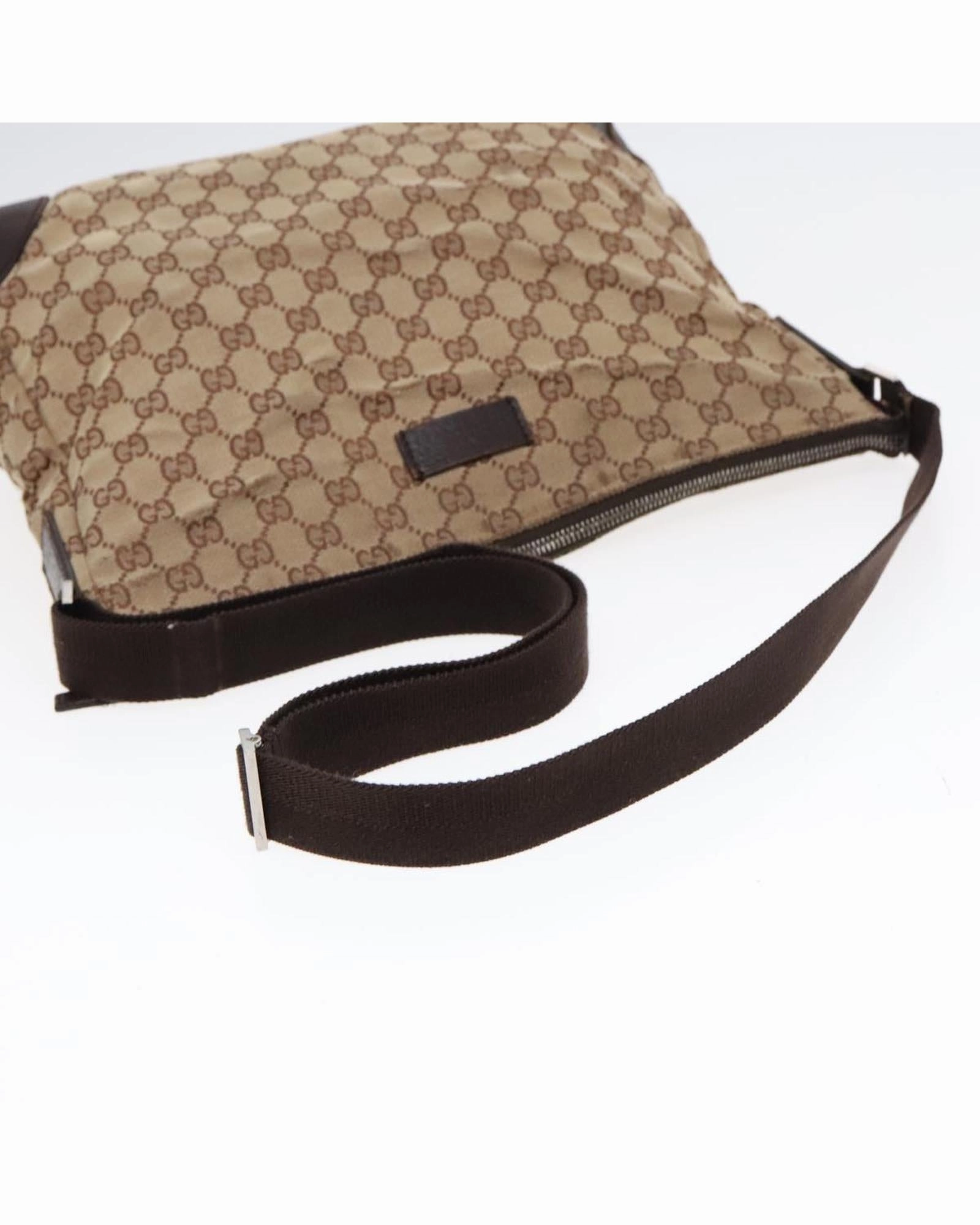 GG Canvas Shoulder Bag with Leather Trim