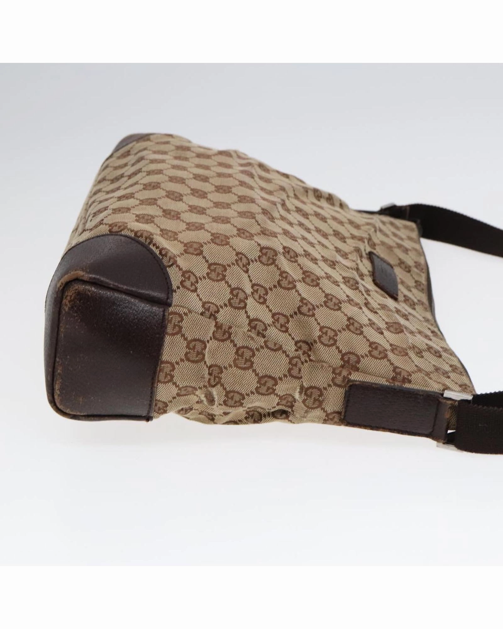 GG Canvas Shoulder Bag with Leather Trim