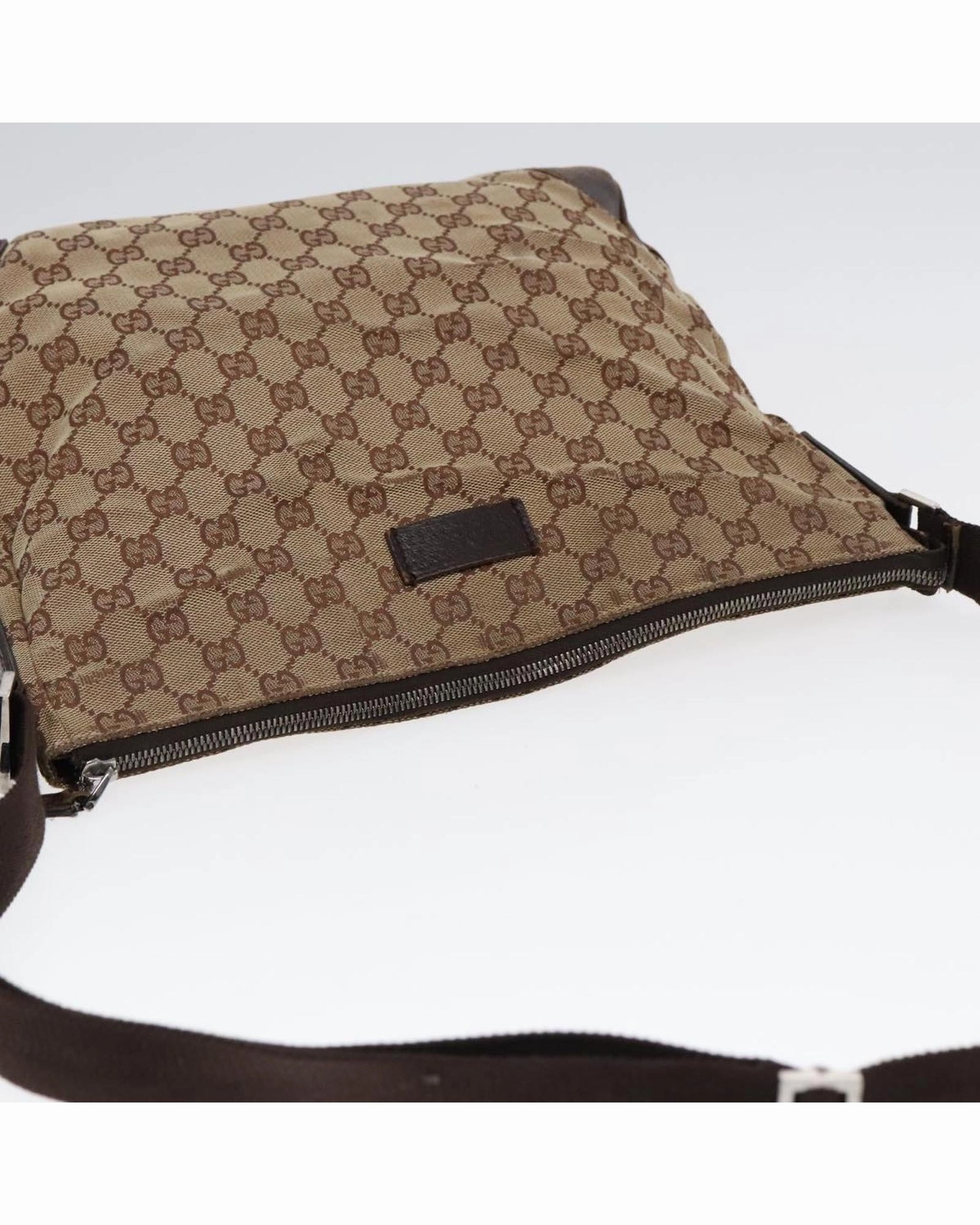 GG Canvas Shoulder Bag with Leather Trim