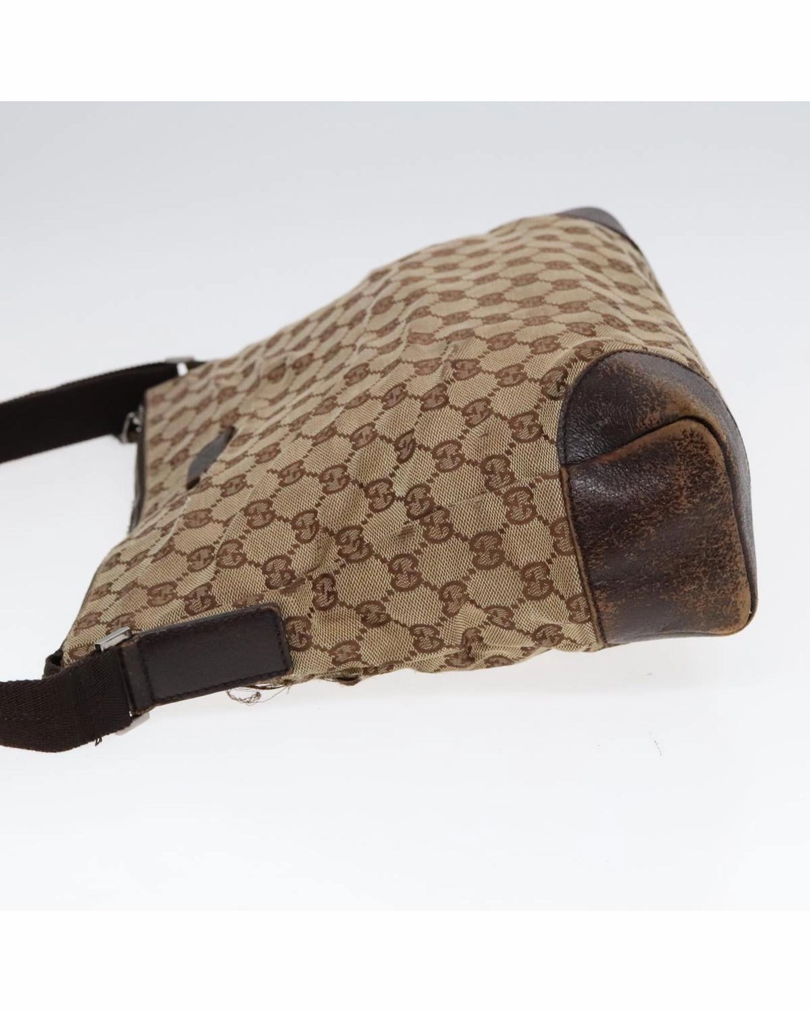 GG Canvas Shoulder Bag with Leather Trim