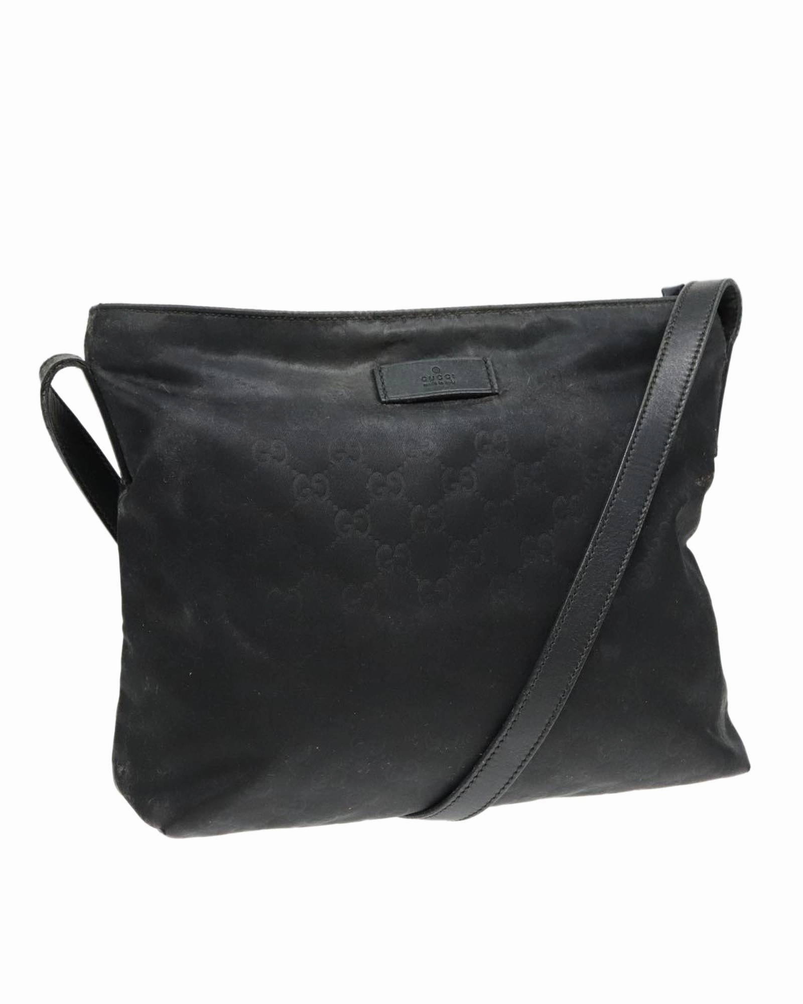 GG Canvas Shoulder Bag with Silver Accents