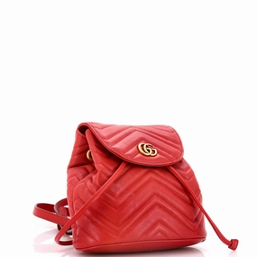 GG Marmont Drawstring Backpack Matelasse Leather Mini