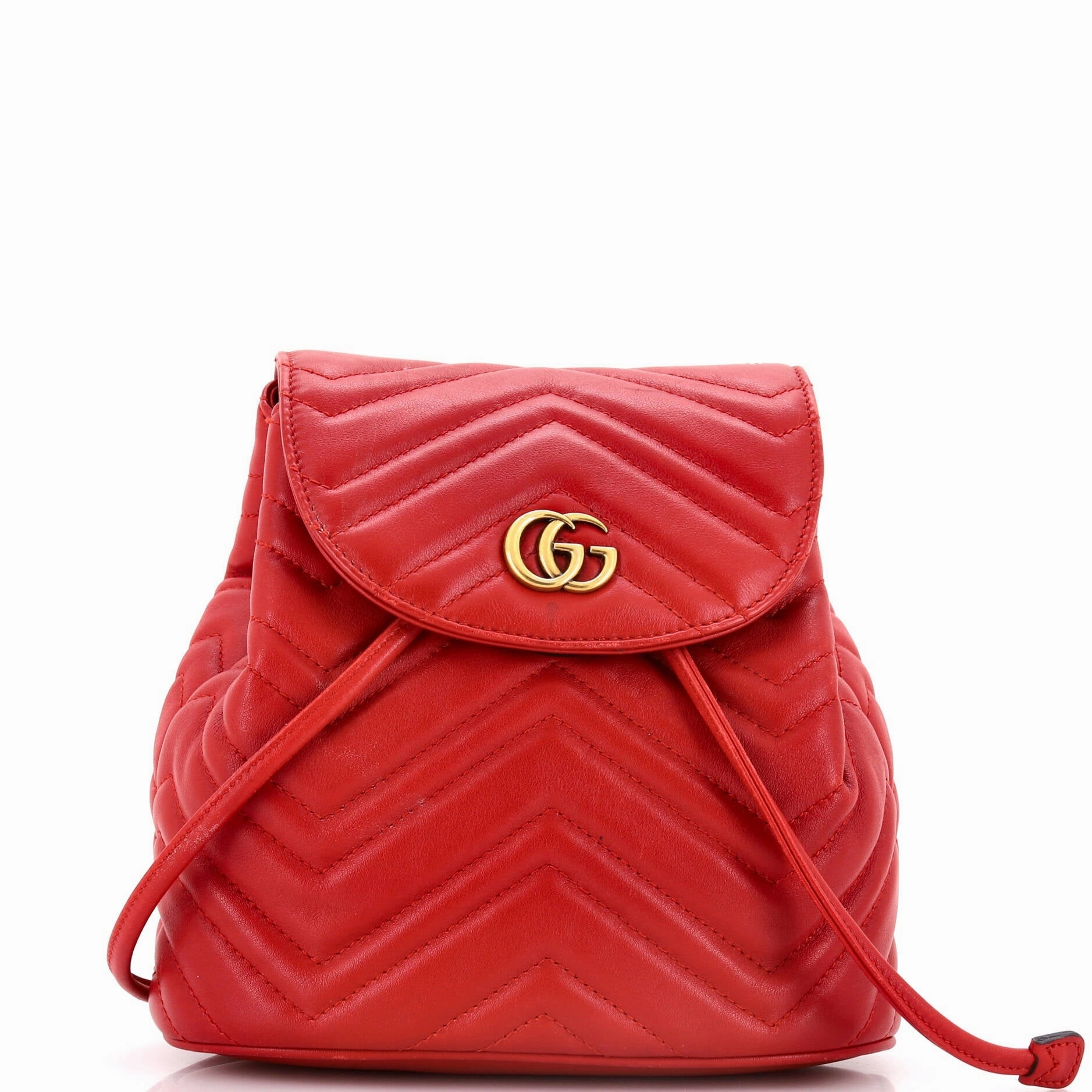 GG Marmont Drawstring Backpack Matelasse Leather Mini