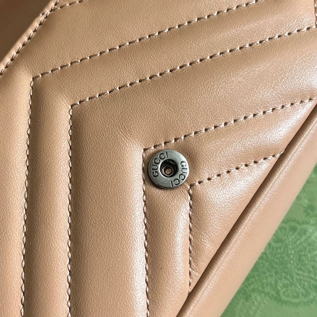 GG Marmont Matelass Super Mini Rose Beige Leather Crossbody Bag for Women