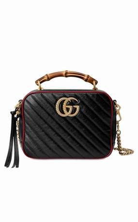 GG Marmont Small Matelass Shoulder Bag with Bamboo Handle