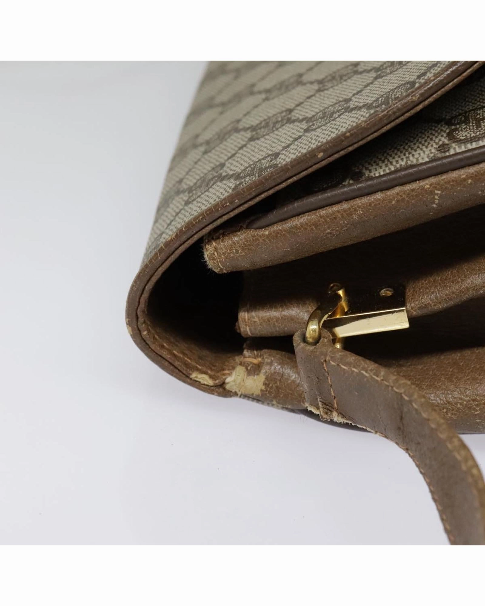 GG Supreme PVC Leather Shoulder Bag with Gold Accents