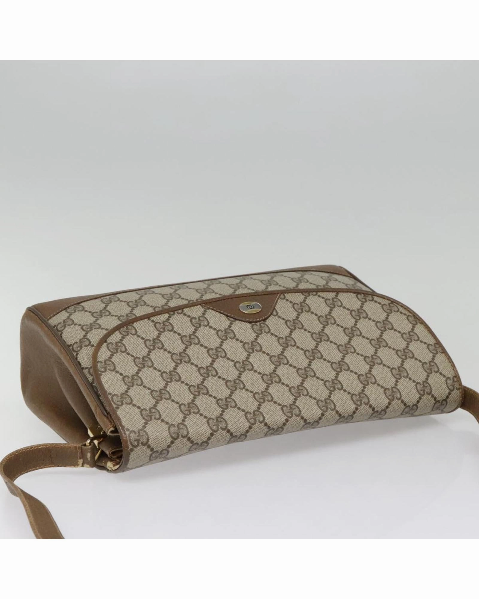 GG Supreme PVC Leather Shoulder Bag with Gold Accents