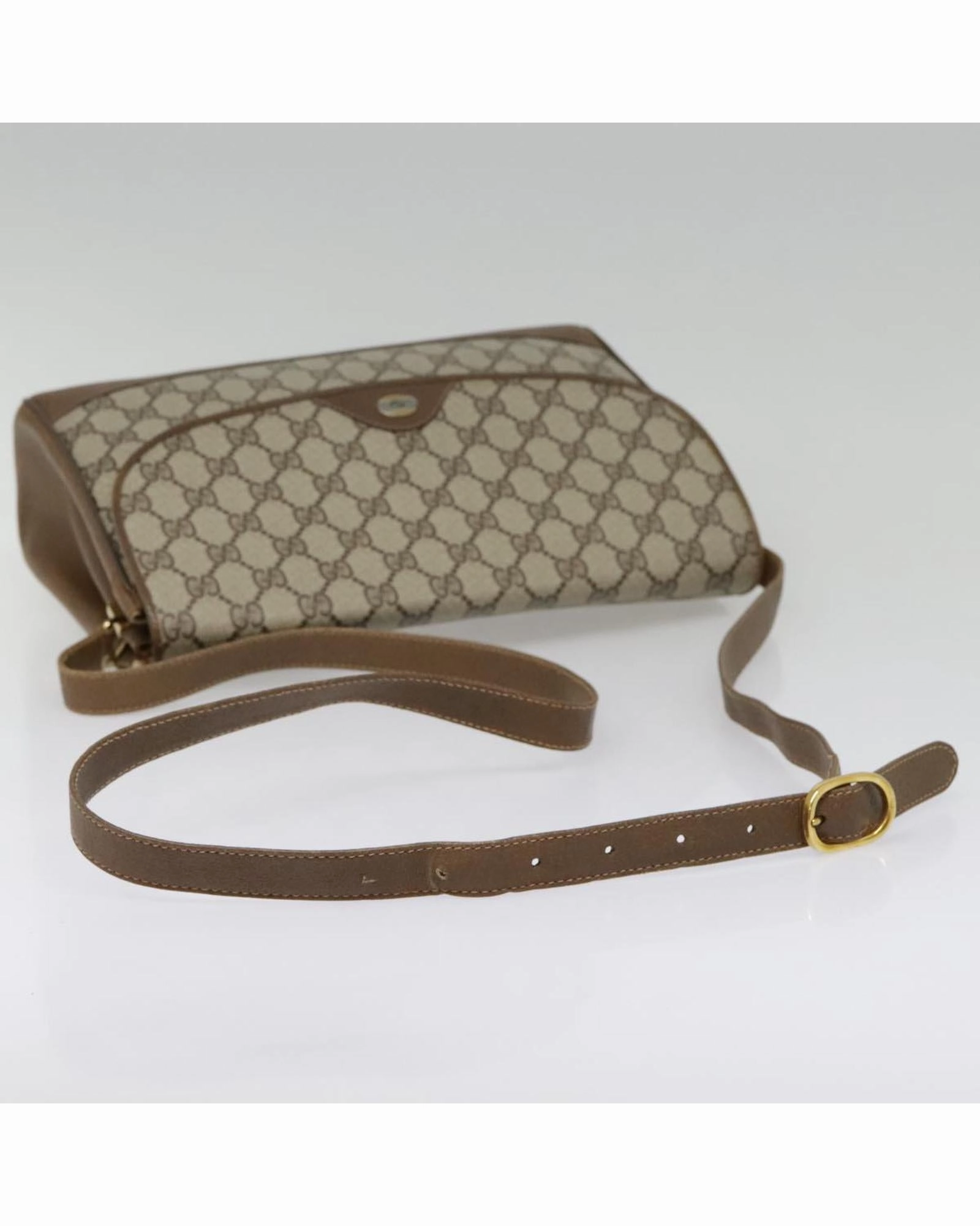 GG Supreme PVC Leather Shoulder Bag with Gold Accents