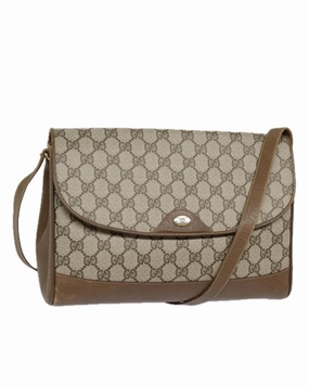 GG Supreme PVC Leather Shoulder Bag with Gold Accents