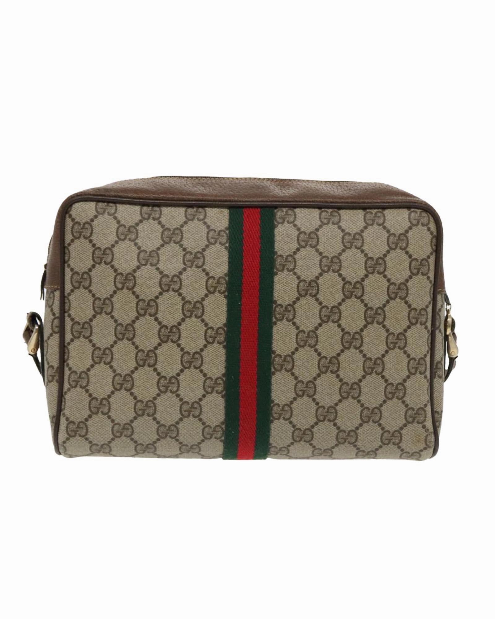 GG Supreme Web Sherry Line PVC Leather Shoulder Bag