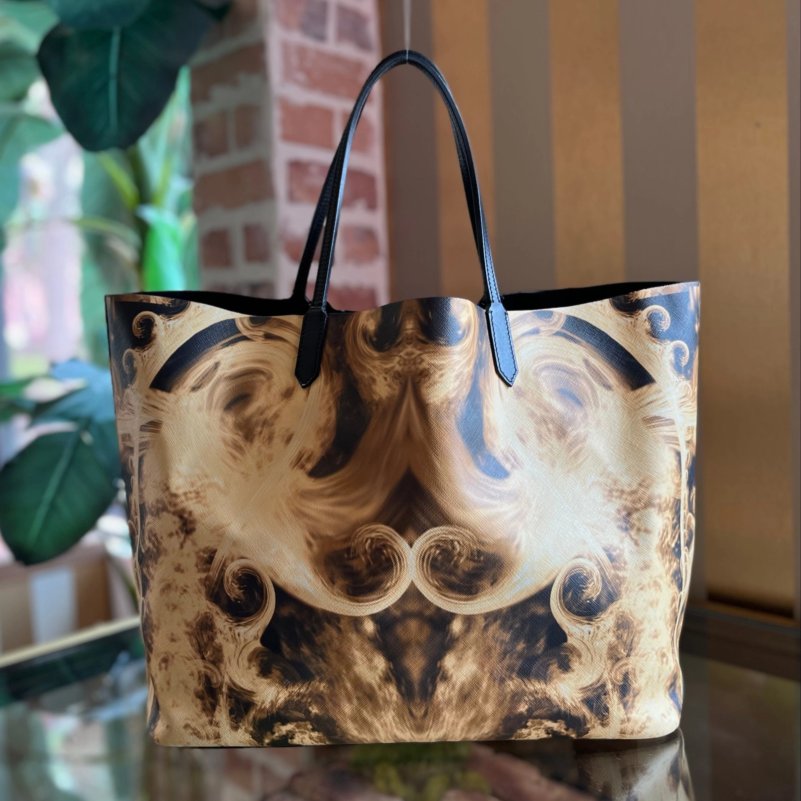 GIVENCHY Antigona Shopper Flame Print Canvas Tote Bag
