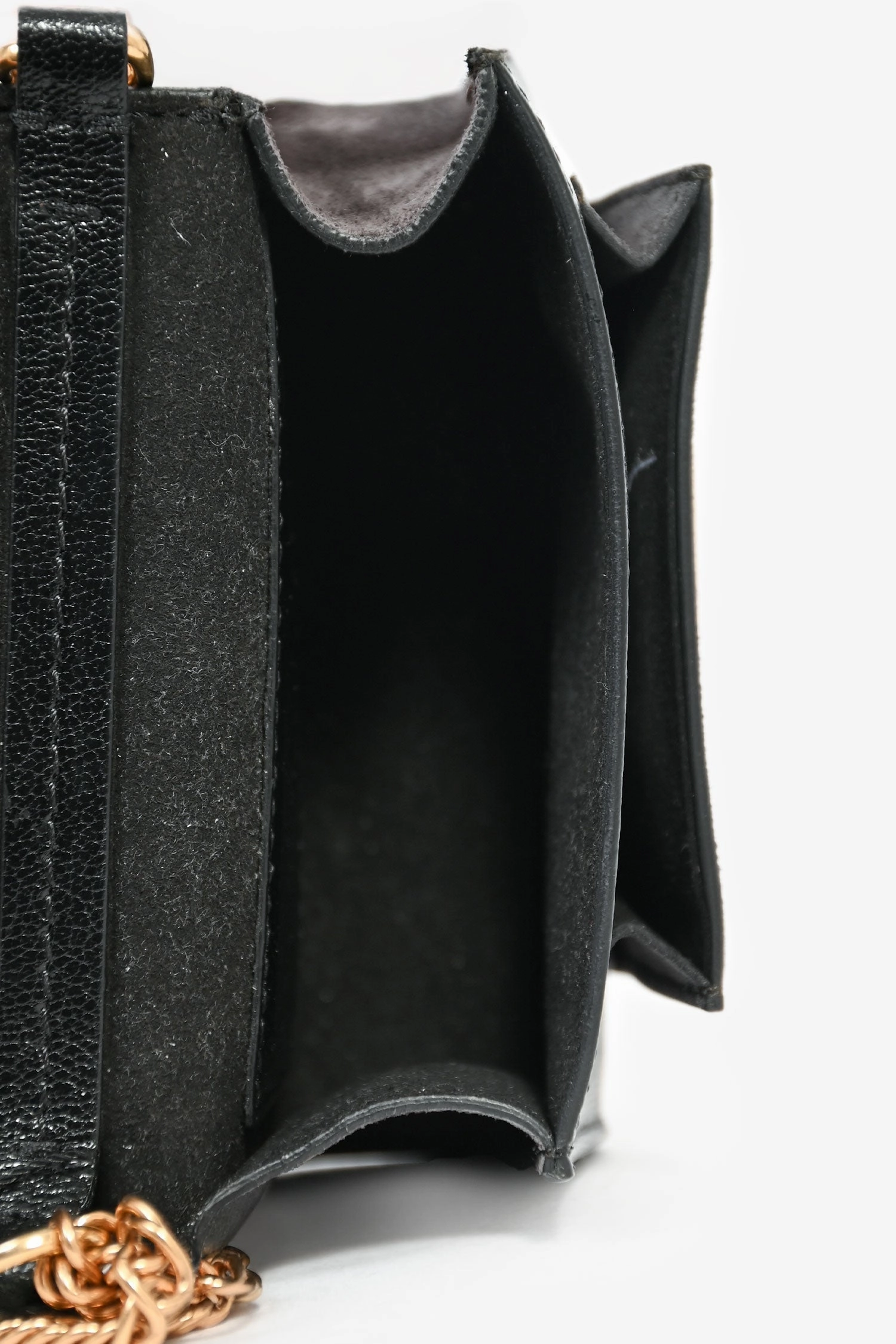 Givenchy Black Leather Grey Suede Nano 'GV3' Bag on Chain