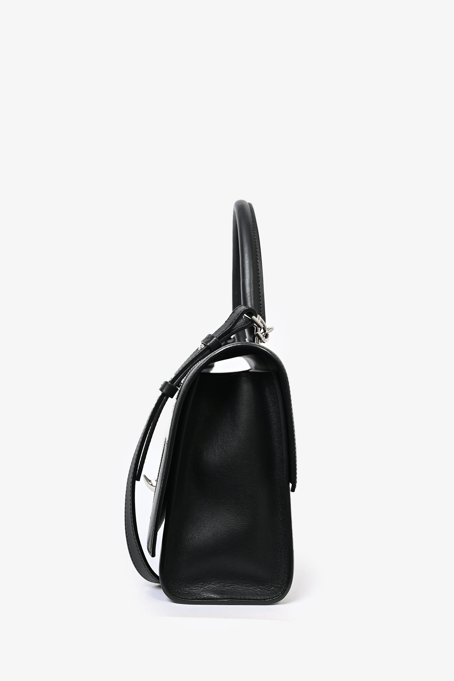 Givenchy Black Leather Logo 'Shark' Shoulder Bag