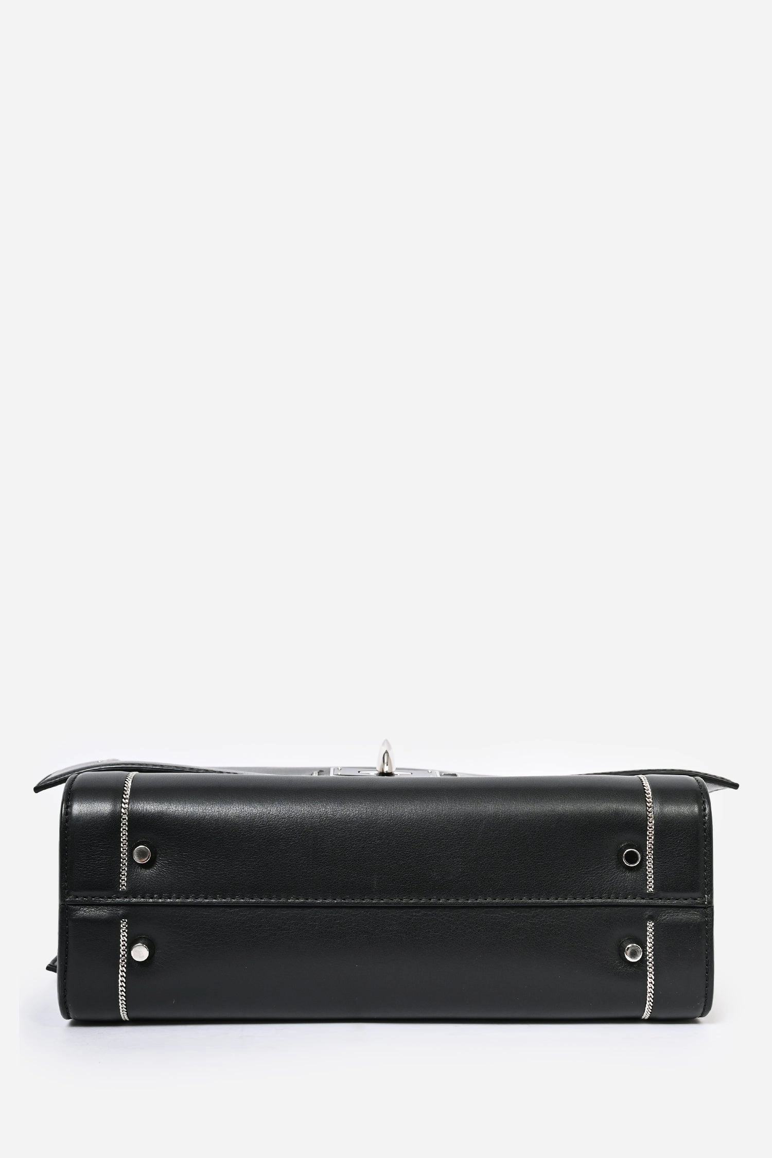Givenchy Black Leather Logo 'Shark' Shoulder Bag