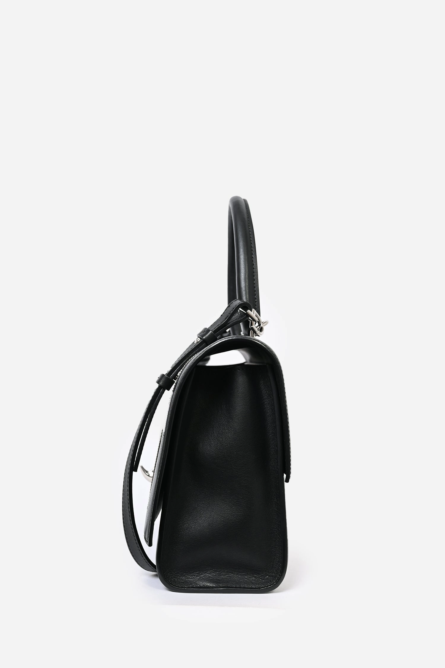 Givenchy Black Leather Logo 'Shark' Shoulder Bag