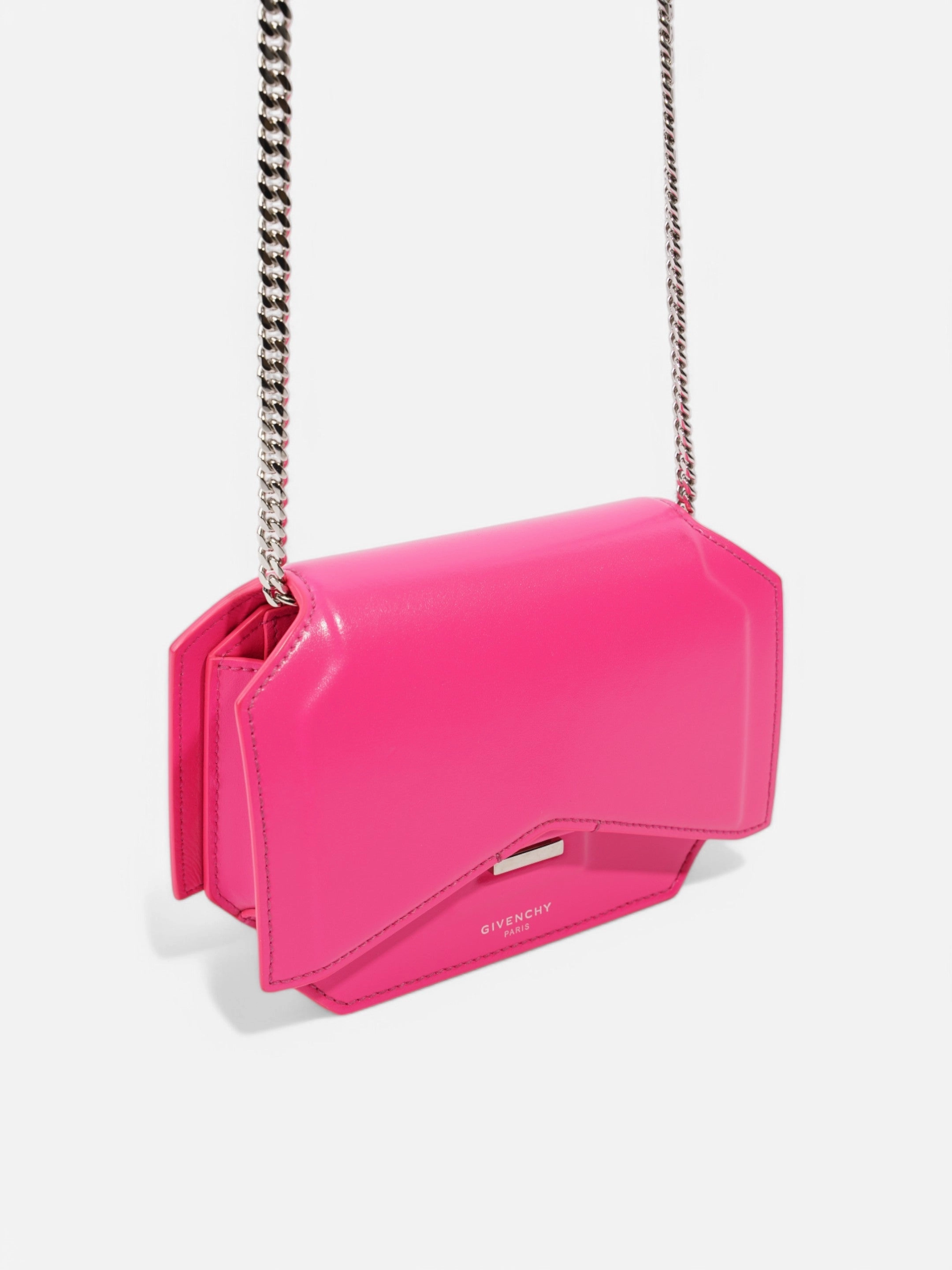 Givenchy Bow Cut Crossbody Neon Pink Leather Mini