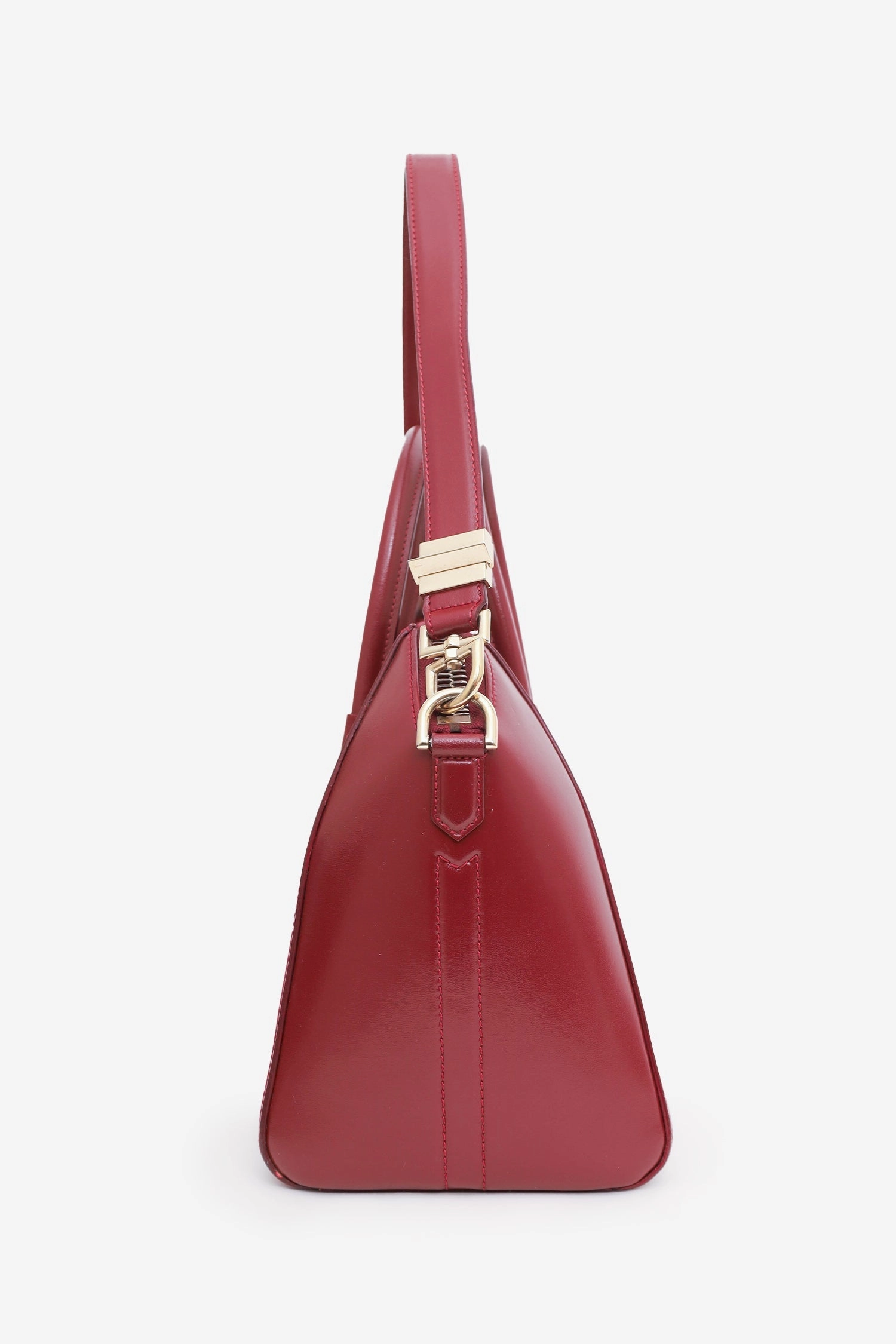 Givenchy Burgundy Leather Small Antigona Top Handle with Strap